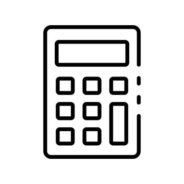 Hesap makinesi simgesi. Tasarım biçimi beyaz arkaplanda izole edildi