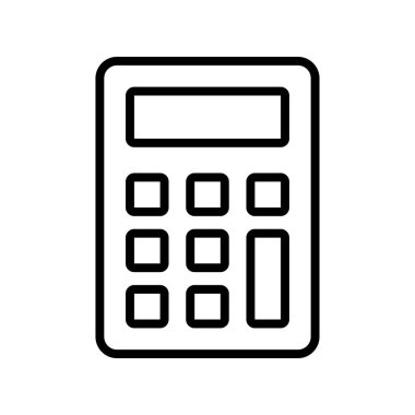 Hesap makinesi simgesi. Tasarım biçimi beyaz arkaplanda izole edildi