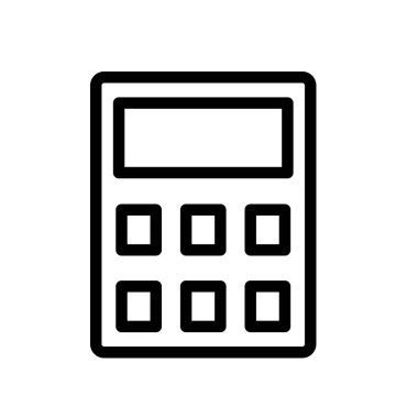 Hesap makinesi simgesi. Tasarım biçimi beyaz arkaplanda izole edildi