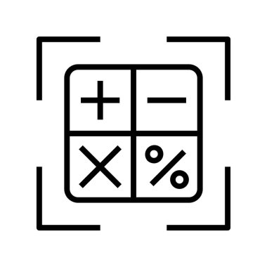 Hesap makinesi simgesi. Tasarım biçimi beyaz arkaplanda izole edildi