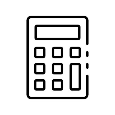 Hesap makinesi simgesi. Tasarım biçimi beyaz arkaplanda izole edildi