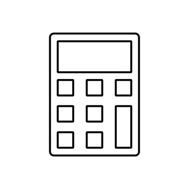 Hesap makinesi simgesi. Tasarım biçimi beyaz arkaplanda izole edildi