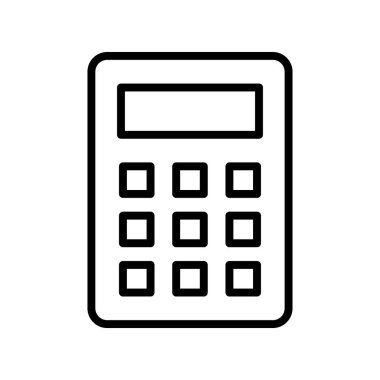 Hesap makinesi simgesi. Tasarım biçimi beyaz arkaplanda izole edildi