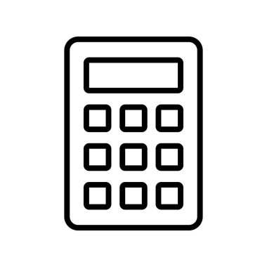 Hesap makinesi simgesi. Tasarım biçimi beyaz arkaplanda izole edildi