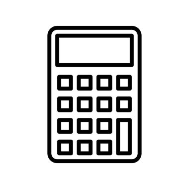 Hesap makinesi simgesi. Tasarım biçimi beyaz arkaplanda izole edildi