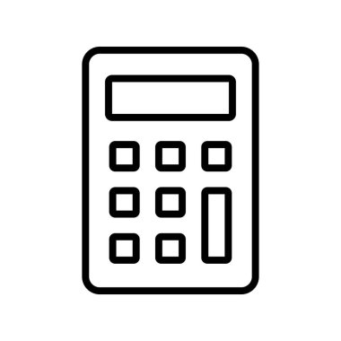 Hesap makinesi simgesi. Tasarım biçimi beyaz arkaplanda izole edildi