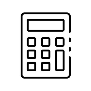 Hesap makinesi simgesi. Tasarım biçimi beyaz arkaplanda izole edildi