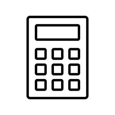 Hesap makinesi simgesi. Tasarım biçimi beyaz arkaplanda izole edildi