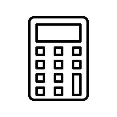 Hesap makinesi simgesi. Tasarım biçimi beyaz arkaplanda izole edildi