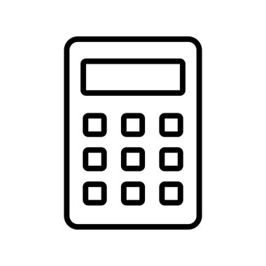 Hesap makinesi simgesi. Tasarım biçimi beyaz arkaplanda izole edildi