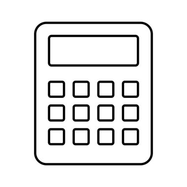 Hesap makinesi simgesi. Tasarım biçimi beyaz arkaplanda izole edildi