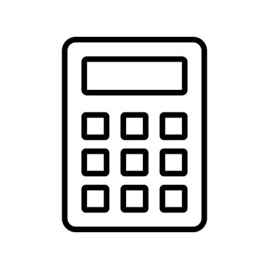 Hesap makinesi simgesi. Tasarım biçimi beyaz arkaplanda izole edildi