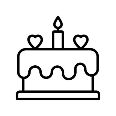 Kek ikonu. Tasarım biçimi beyaz arkaplanda izole edildi