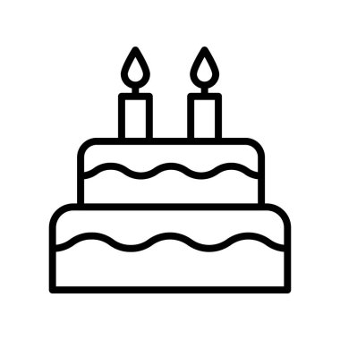 Kek ikonu. Tasarım biçimi beyaz arkaplanda izole edildi