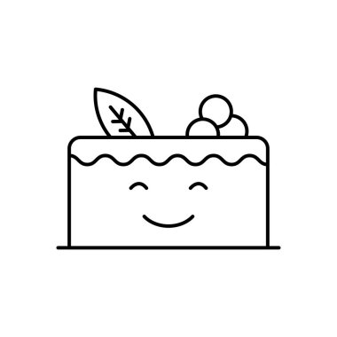 Kek ikonu. Tasarım biçimi beyaz arkaplanda izole edildi