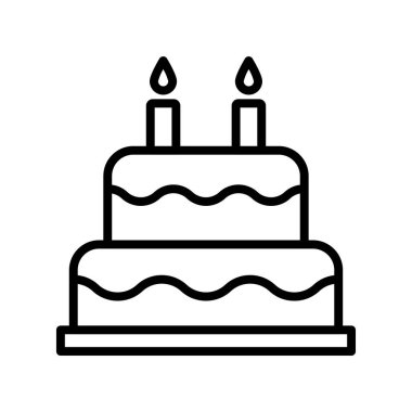 Kek ikonu. Tasarım biçimi beyaz arkaplanda izole edildi