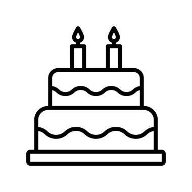 Kek ikonu. Tasarım biçimi beyaz arkaplanda izole edildi