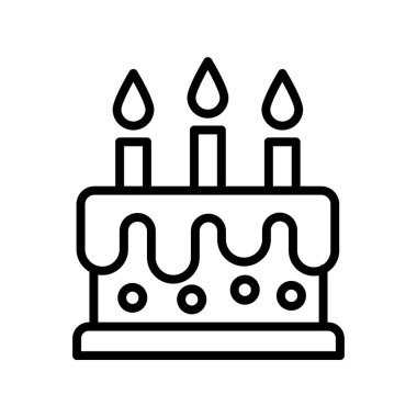 Kek ikonu. Tasarım biçimi beyaz arkaplanda izole edildi