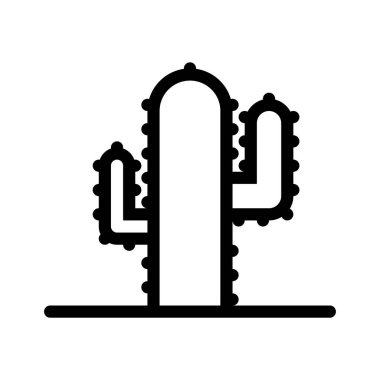 Kaktüs ikonu. Tasarım biçimi beyaz arkaplanda izole edildi
