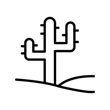 Kaktüs ikonu. Tasarım biçimi beyaz arkaplanda izole edildi