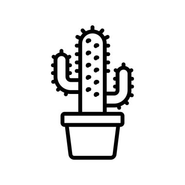 Kaktüs ikonu. Tasarım biçimi beyaz arkaplanda izole edildi