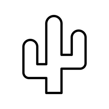 Kaktüs ikonu. Tasarım biçimi beyaz arkaplanda izole edildi