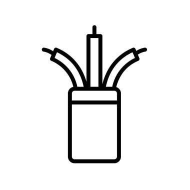 Kablolu yayın ikonu. Tasarım biçimi beyaz arkaplanda izole edildi