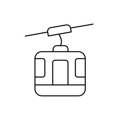 Teleferik ikonu. Tasarım biçimi beyaz arkaplanda izole edildi