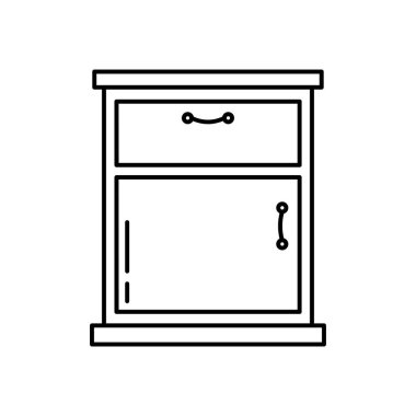 Dolap simgesi. Tasarım biçimi beyaz arkaplanda izole edildi