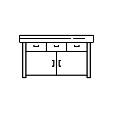 Dolap simgesi. Tasarım biçimi beyaz arkaplanda izole edildi