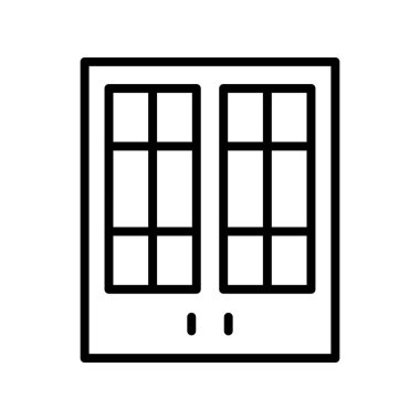 Dolap simgesi. Tasarım biçimi beyaz arkaplanda izole edildi