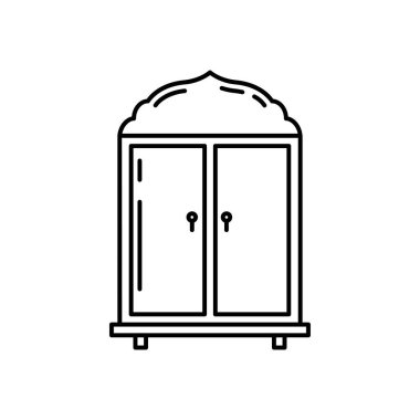 Dolap simgesi. Tasarım biçimi beyaz arkaplanda izole edildi