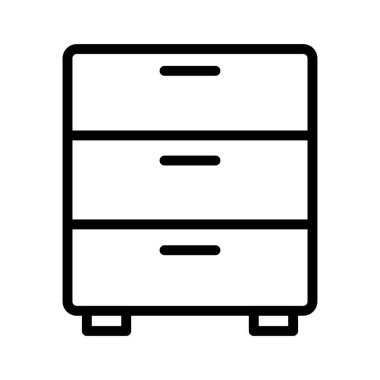 Dolap simgesi. Tasarım biçimi beyaz arkaplanda izole edildi