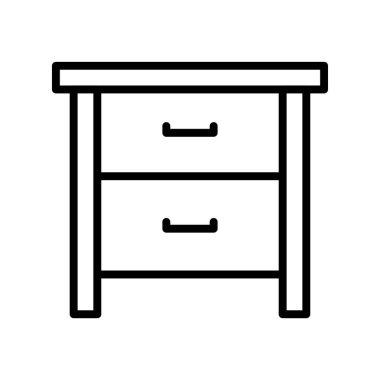 Dolap simgesi. Tasarım biçimi beyaz arkaplanda izole edildi