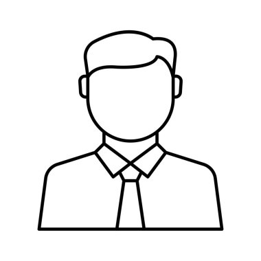 İş adamı ikonu. Tasarım biçimi beyaz arkaplanda izole edildi