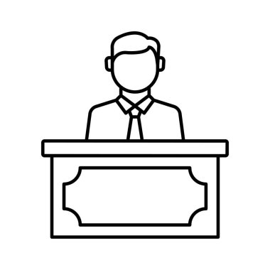 İş adamı ikonu. Tasarım biçimi beyaz arkaplanda izole edildi