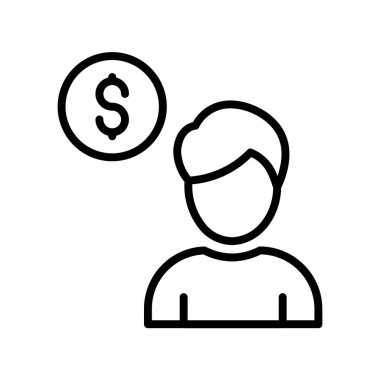 İş adamı ikonu. Tasarım biçimi beyaz arkaplanda izole edildi