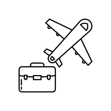 İş gezisi ikonu. Tasarım biçimi beyaz arkaplanda izole edildi