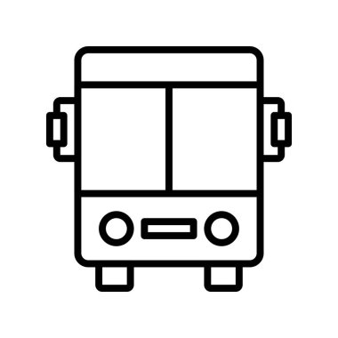 Otobüs simgesi. Tasarım biçimi beyaz arkaplanda izole edildi