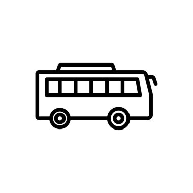 Otobüs simgesi. Tasarım biçimi beyaz arkaplanda izole edildi