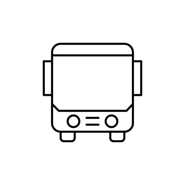 Otobüs simgesi. Tasarım biçimi beyaz arkaplanda izole edildi