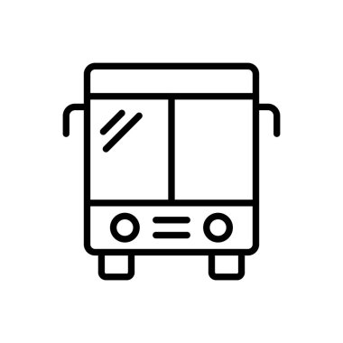 Otobüs simgesi. Tasarım biçimi beyaz arkaplanda izole edildi