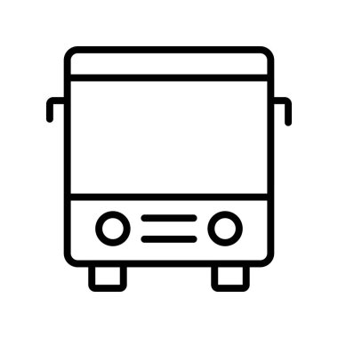 Otobüs simgesi. Tasarım biçimi beyaz arkaplanda izole edildi