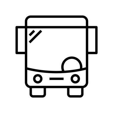 Otobüs simgesi. Tasarım biçimi beyaz arkaplanda izole edildi
