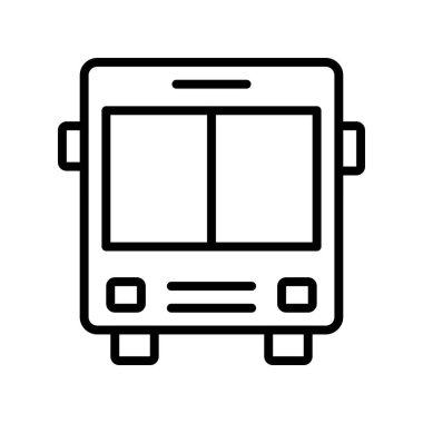 Otobüs simgesi. Tasarım biçimi beyaz arkaplanda izole edildi