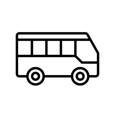 Otobüs simgesi. Tasarım biçimi beyaz arkaplanda izole edildi