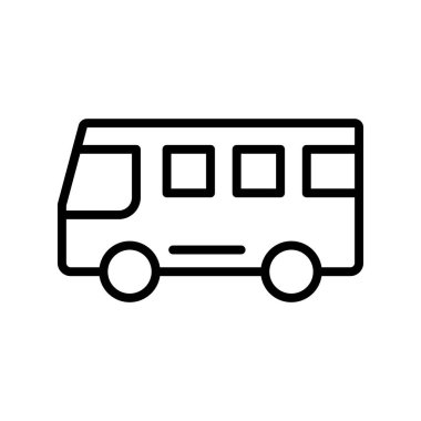 Otobüs simgesi. Tasarım biçimi beyaz arkaplanda izole edildi