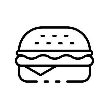 Hamburger ikonu. Tasarım biçimi beyaz arkaplanda izole edildi