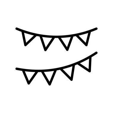 Bunting ikonu. Tasarım biçimi beyaz arkaplanda izole edildi