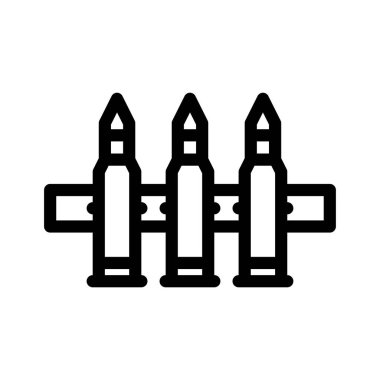 Mermi ikonu. Tasarım biçimi beyaz arkaplanda izole edildi